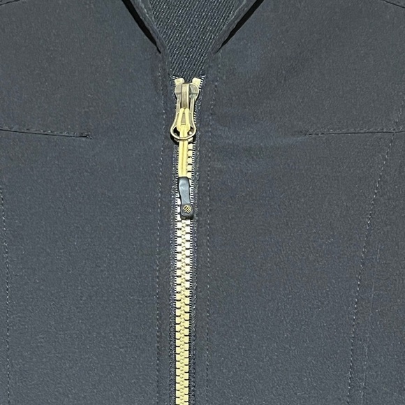 Rare Style MPG Active Black Collared V-Neck Zip Up Workout Jacket Pockets - Picture 5 of 16